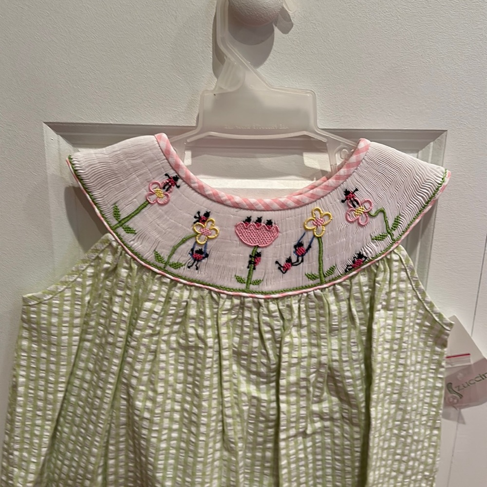NWT smoke free home smocked flower pant set